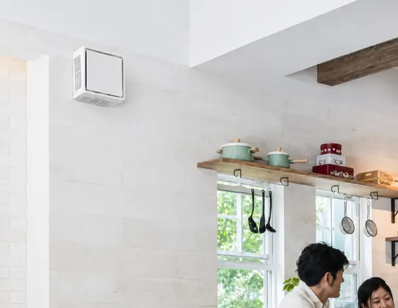 1階のリビングに設置した熱交換気調システム