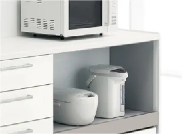蒸気排出機能を備えた家電収納