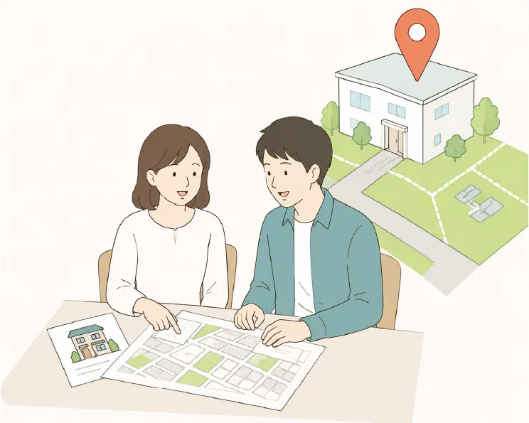 土地探しについて相談するご夫婦