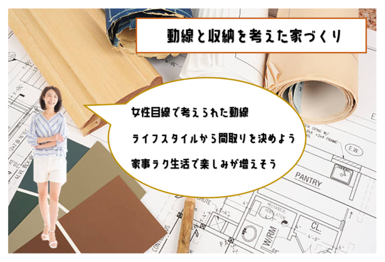 【動線から間取りを考える】収納も含めた動線とは・・・それぞれの生活環境に合わせた動線を考える、間取りの自由度は無限大。デザインの費用は負担し ...